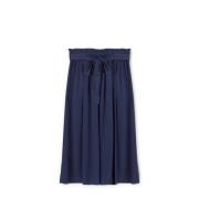 Motivi Flowing Midi Kjol med Sash Blue, Dam