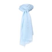 Faliero Sarti Silkeblandad Fransig Scarf Blue, Herr