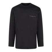 Y-3 Reflekterande långärmad bomullst-shirt Black, Herr