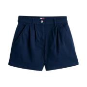 Tommy Hilfiger Denim Shorts med Logobroderi Blue, Dam