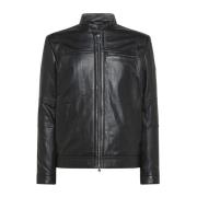 Peuterey Modern Horsehide Bikerjacka Black, Herr