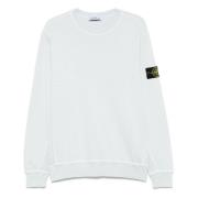 Stone Island Klar Blå Crewneck Sweatshirt med Ribbed Sides Blue, Herr