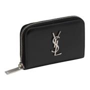 Saint Laurent Plånböcker och kortfodral med dragkedja Black, Herr