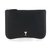 Ami Paris Svart Pouch med Coeur Logo Detalj Black, Herr