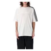 Y-3 Vit 3-Stripes T-shirt Avslappnad Stil White, Herr