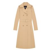 Patrizia Pepe Beige Dubbelknäppt Trenchcoat Beige, Dam