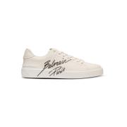 Balmain B-Court tränare i kalvskinn White, Herr