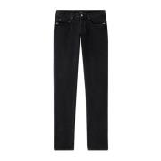 A.P.C. Svart Stonewashed Straight Fit Jeans Black, Herr