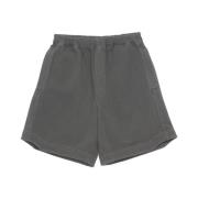 GR10K Brun Utility Shorts med Elastisk Midja Gray, Herr