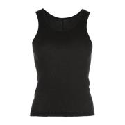 WARDROBE.NYC Svart Bomull Ribbad Tank Top Black, Dam