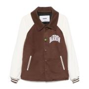 BARROW Brun Twill Varsity Jacka med Logotyp Brown, Herr