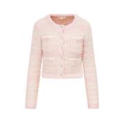 LOVESHACKFANCY Rosa Blanca Stickad Kofta Pink, Dam