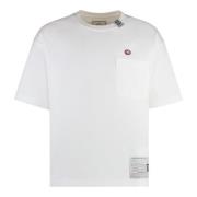 MIHARA YASUHIRO Bomull Crew-neck T-shirt med Logo Print White, Herr