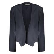 LOW CLASSIC Strukturerad Ullblandning Blazer Blue, Dam