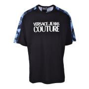 Versace Jeans Couture Bomull T-shirt med Stiligt Design Black, Herr