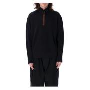 JW Anderson Svart Stickad Half-Zip Sweatshirt Ss25 Black, Herr