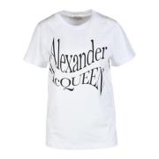 Alexander McQueen Bomull T-shirt med unik design White, Dam