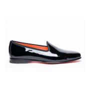 Santoni Svarta Slip-On Läderskor Black, Herr