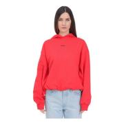 MSGM Röd huvtröja med logotryck Red, Dam