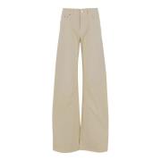 ARMARIUM Stiliga Wide Leg Byxor Beige, Dam