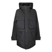 HELIOT EMIL Nylon Parka med Avtagbara ärmar Black, Herr