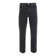 A.P.C. Svarta Denim Jeans Rakt Ben Black, Herr