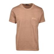 Fay Bomull T-shirt Brown, Herr