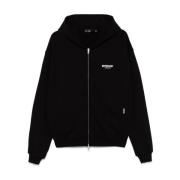 REPRESENT Svart Zip Hoodie Black, Herr