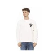 AUTOMOBILI LAMBORGHINI Vit Shield Logo Crewneck Sweater White, Herr