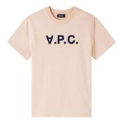 A.P.C. Bomull T-shirt i klassisk stil Beige, Herr