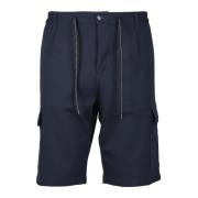 Daniele Alessandrini Cargo Bermuda Shorts i Sweatshirttyg Blue, Herr