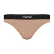 Tom Ford Trosor med logotyp Beige, Dam