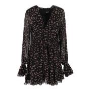 ROTATE Birger Christensen Crinkled Mini Dress Black, Dam