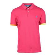 U.S. Polo Assn. Bomull Elastan Polo Skjorta Pink, Herr