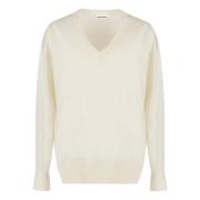 P.A.R.O.S.H. Räfflad Cashmere Tröja Beige, Dam