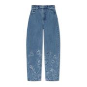 ROTATE Birger Christensen Jeans med skimrande paljetter Blue, Dam