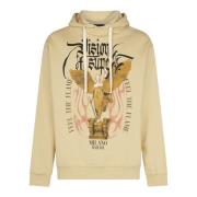 VISION OF SUPER Gotiska Flammor Lättvikts Hoodie Beige, Herr