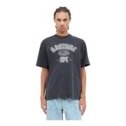 A BATHING APE Logo Rhinestone T-shirt Bomull Jersey Gray, Herr