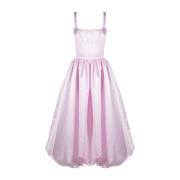 VIVETTA Rosa Prinsess Ballong Midi Klänning Pink, Dam