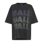 Ball Oversized Tee med Halva Ärmar Black, Dam