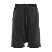 ENTIRE STUDIOS Svarta Bomull Dragsko Shorts Råskuren Hem Black, Herr