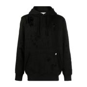 1017 ALYX 9SM Svart Distressed Bomullshoodie Black, Herr