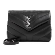 Saint Laurent Svart Läder LouLou Mini Väska Black, Dam