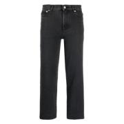 A.P.C. Svarta Sailor Jeans Hög Midja Rak Black, Dam