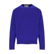 AMARÁNTO Elektrisk Blå Crewneck Jumper med Raglanärmar Blue, Herr