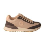 ECOALF Dam Vegan Sneakers i Topo med Grå och Rosa Detaljer Beige, Dam