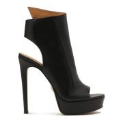 Kazar Peep toe stövlar med platå Black, Dam