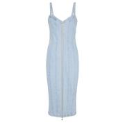 ROTATE Birger Christensen Kayla Denim Bodycon Klänning Blue, Dam