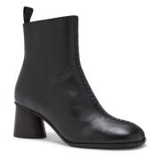 MALIPARMI Vävd Läder Booties Black, Dam