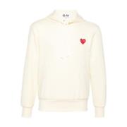 Comme des Garçons Vit Tröja med Hjärt Patch White, Herr